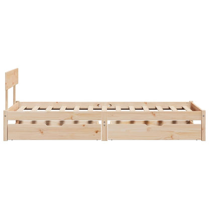 Bed Frame without Mattress 75x190 cm Small Single Solid Wood Pine