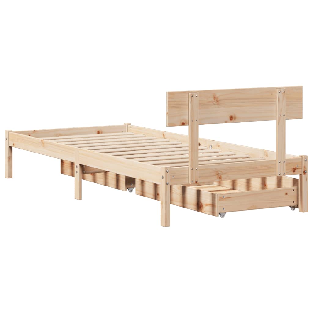 Bed Frame without Mattress 75x190 cm Small Single Solid Wood Pine