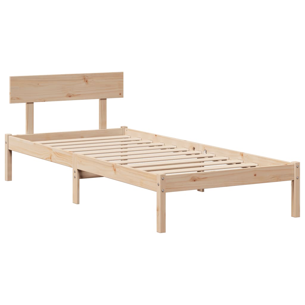 Bed Frame without Mattress 75x190 cm Small Single Solid Wood Pine