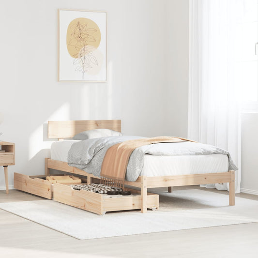 Bed Frame without Mattress 75x190 cm Small Single Solid Wood Pine