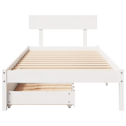 Bed Frame without Mattress White 90x200 cm Solid Wood Pine