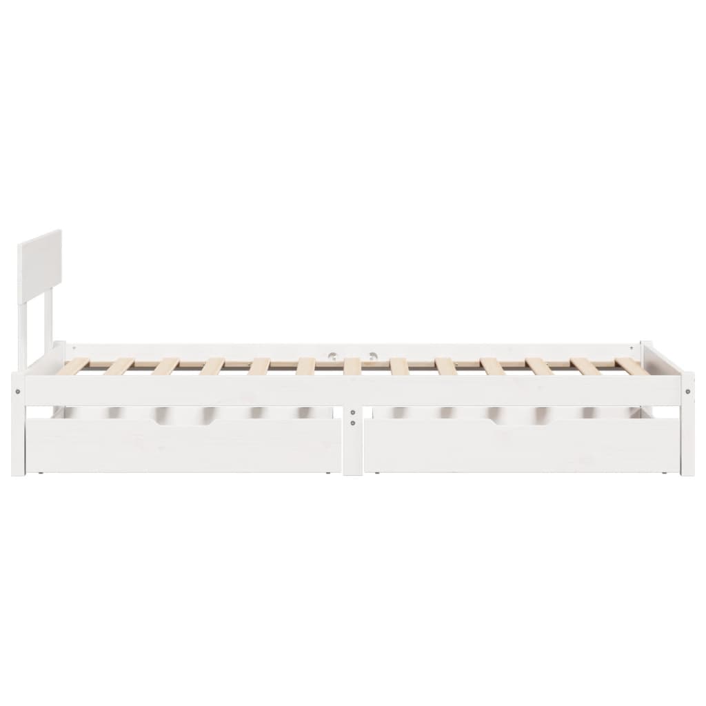 Bed Frame without Mattress White 90x200 cm Solid Wood Pine