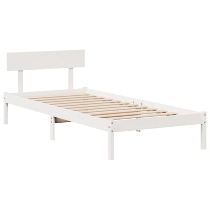 Bed Frame without Mattress White 90x200 cm Solid Wood Pine