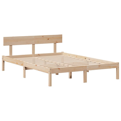 Bed Frame with Drawers 140x200 cm Solid Wood Pine