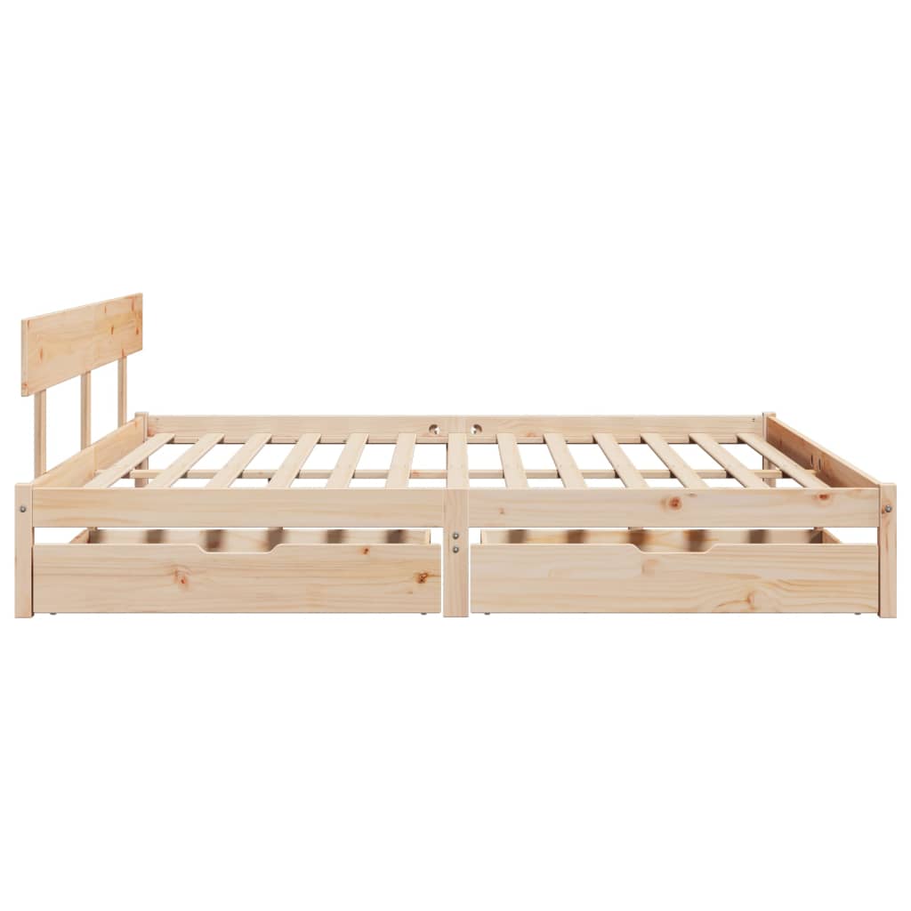 Bed Frame with Drawers 180x200 cm Super King Solid Wood Pine