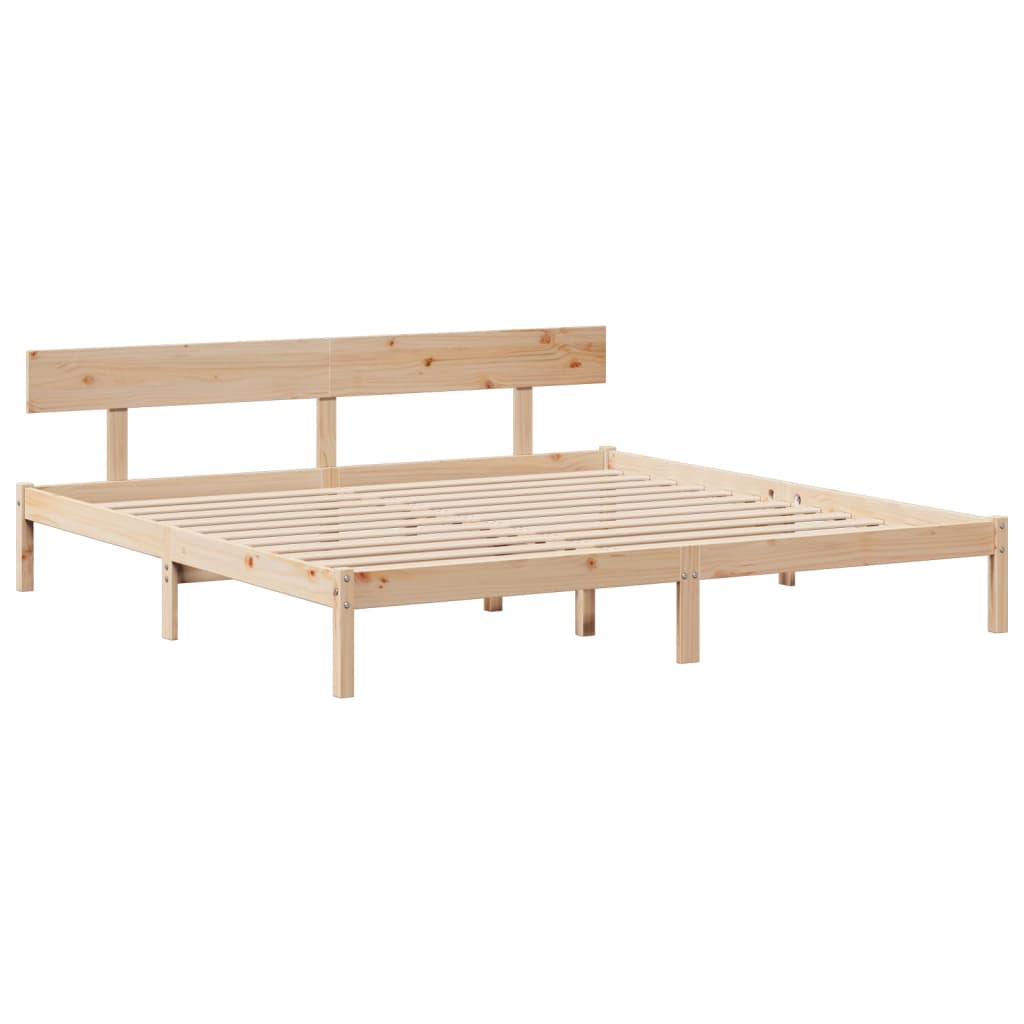 Bed Frame without Mattress 200x200 cm Solid Wood Pine