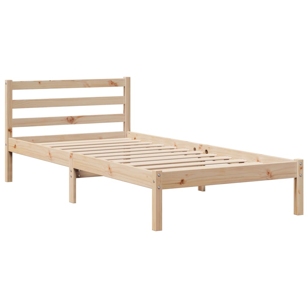 Bed Frame with Drawers 75x190 cm Small Single Solid Wood Pine