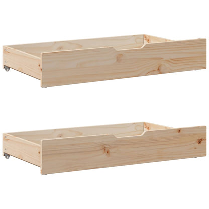 Bed Frame with Drawers 75x190 cm Small Single Solid Wood Pine