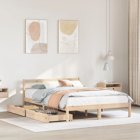 Bed Frame without Mattress 120x190 cm Small Double Solid Wood Pine