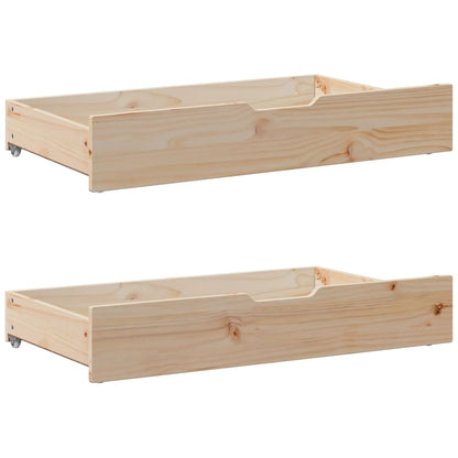 Bed Frame with Drawers 135x190 cm Double Solid Wood Pine