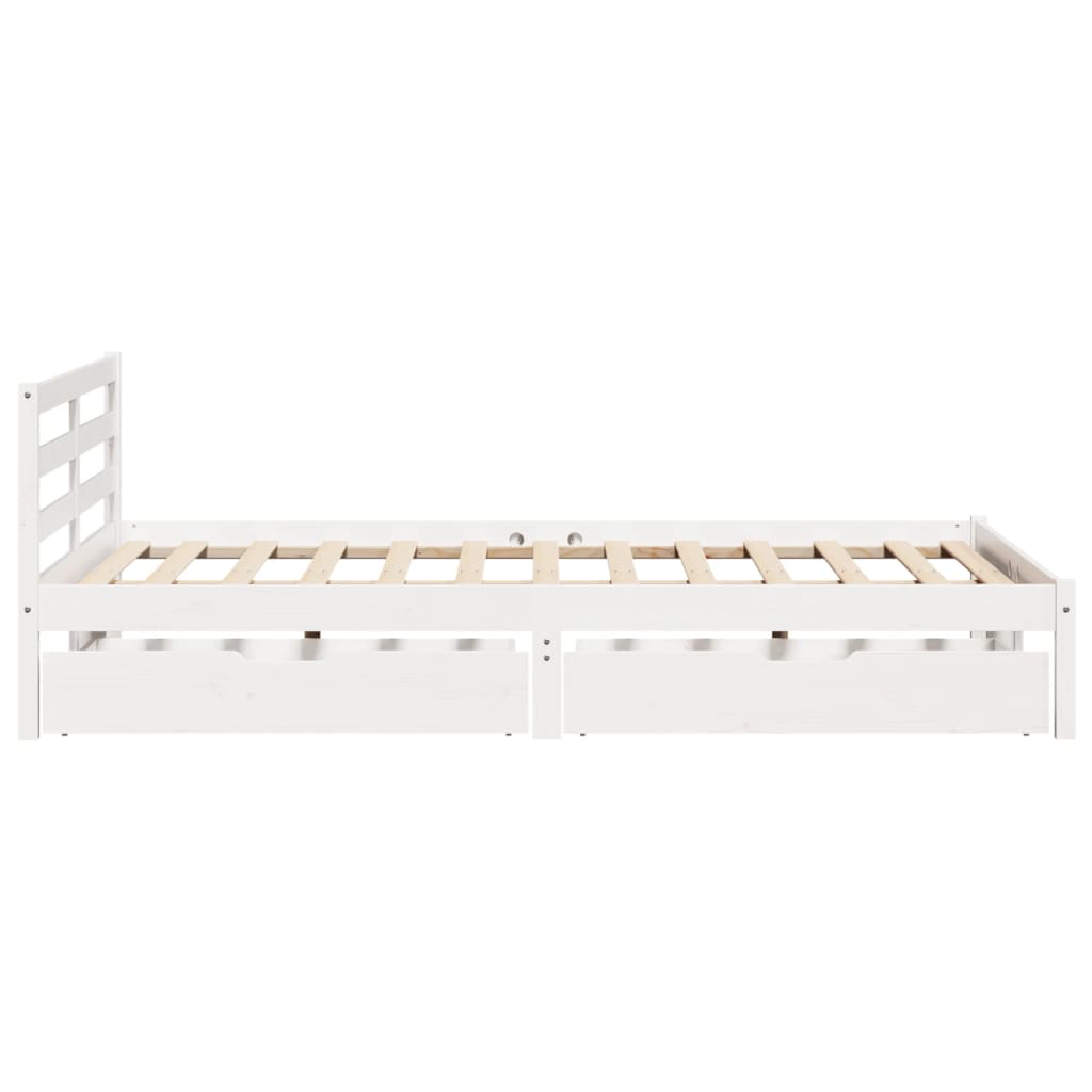 Bed Frame without Mattress White 140x200 cm Solid Wood Pine