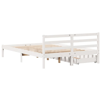 Bed Frame without Mattress White 140x200 cm Solid Wood Pine