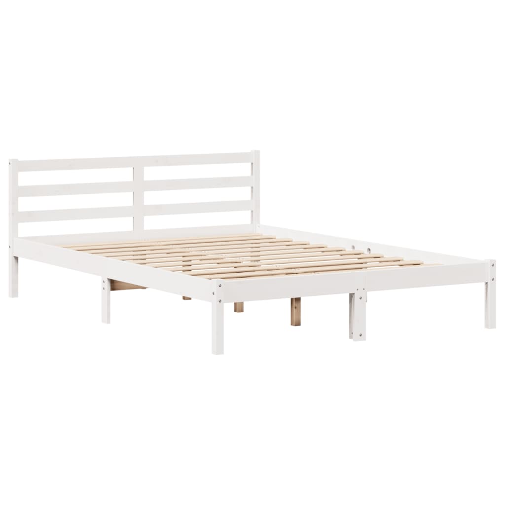 Bed Frame without Mattress White 140x200 cm Solid Wood Pine