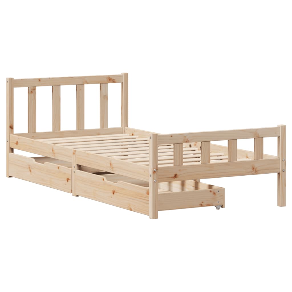 Bed Frame without Mattress 75x190 cm Small Single Solid Wood Pine