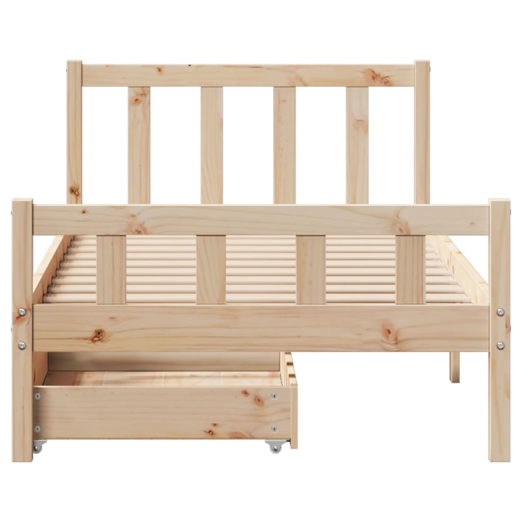 Bed Frame without Mattress 75x190 cm Small Single Solid Wood Pine