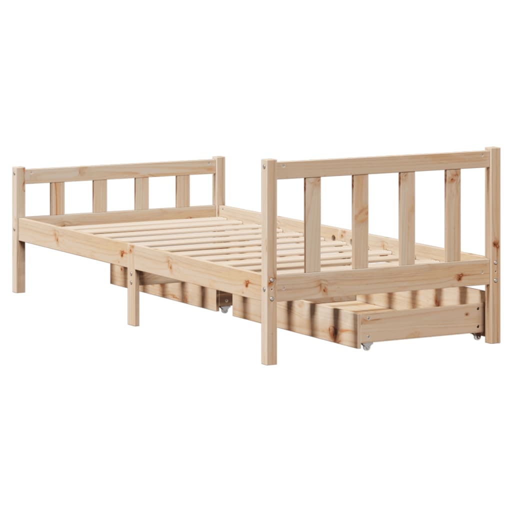 Bed Frame without Mattress 75x190 cm Small Single Solid Wood Pine