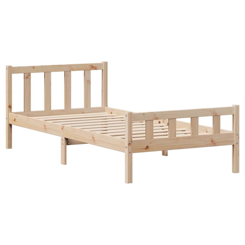 Bed Frame without Mattress 75x190 cm Small Single Solid Wood Pine