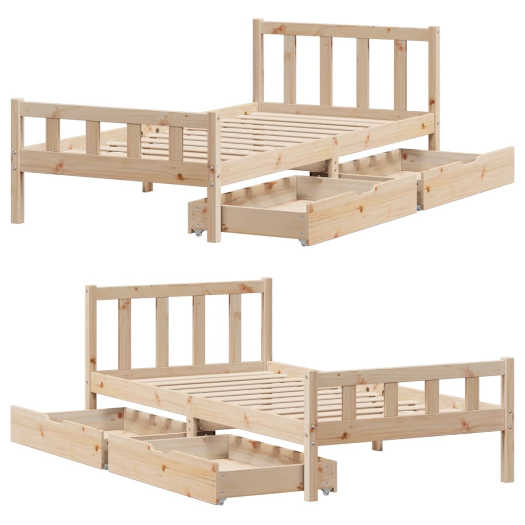 Bed Frame without Mattress 75x190 cm Small Single Solid Wood Pine