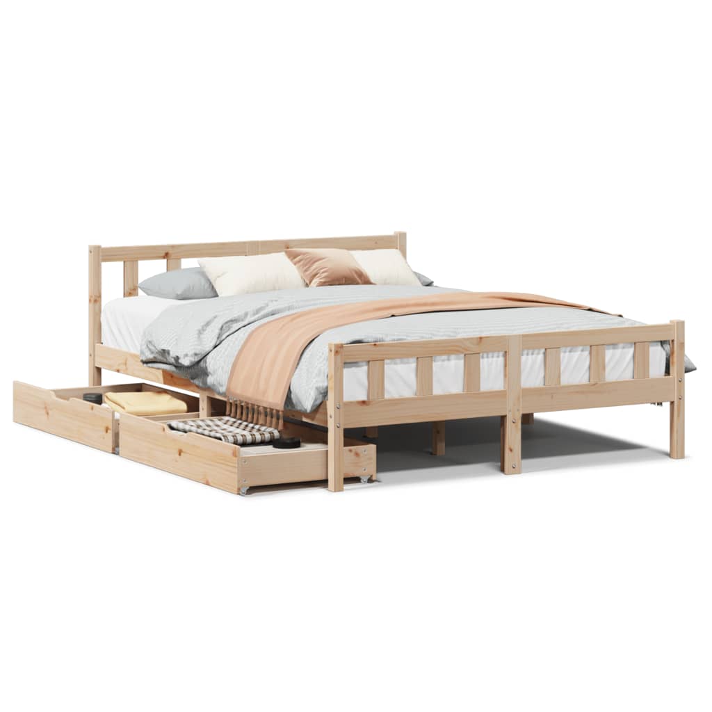 Bed Frame without Mattress 120x190 cm Small Double Solid Wood Pine