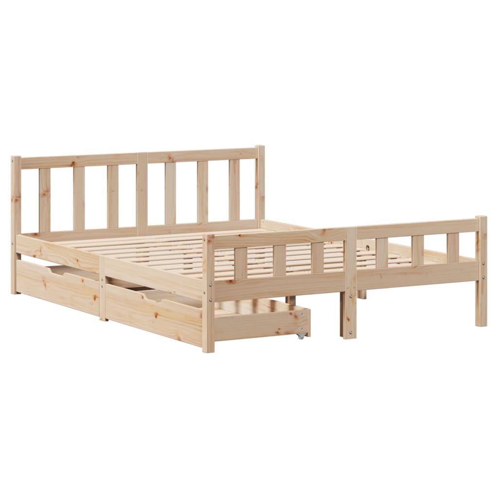 Bed Frame without Mattress 120x190 cm Small Double Solid Wood Pine