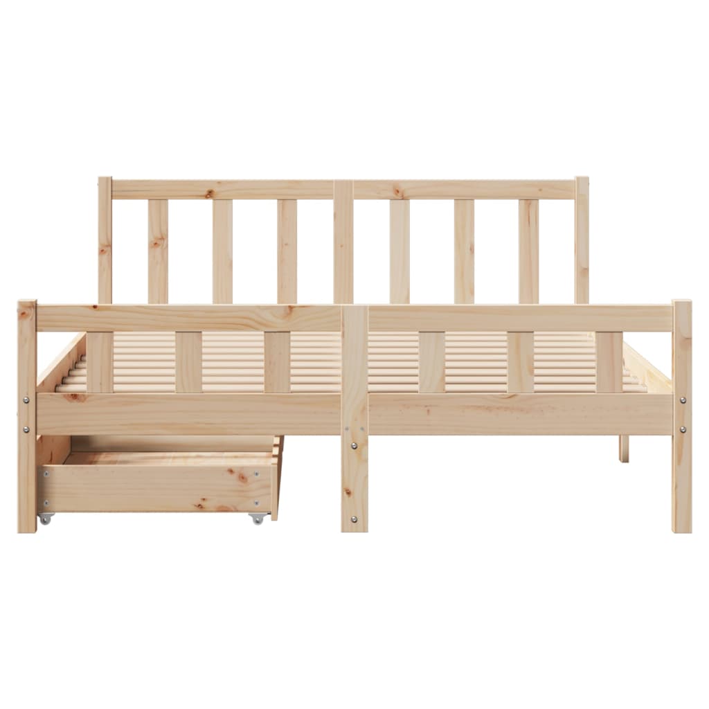 Bed Frame without Mattress 120x190 cm Small Double Solid Wood Pine