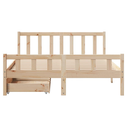 Bed Frame without Mattress 120x190 cm Small Double Solid Wood Pine