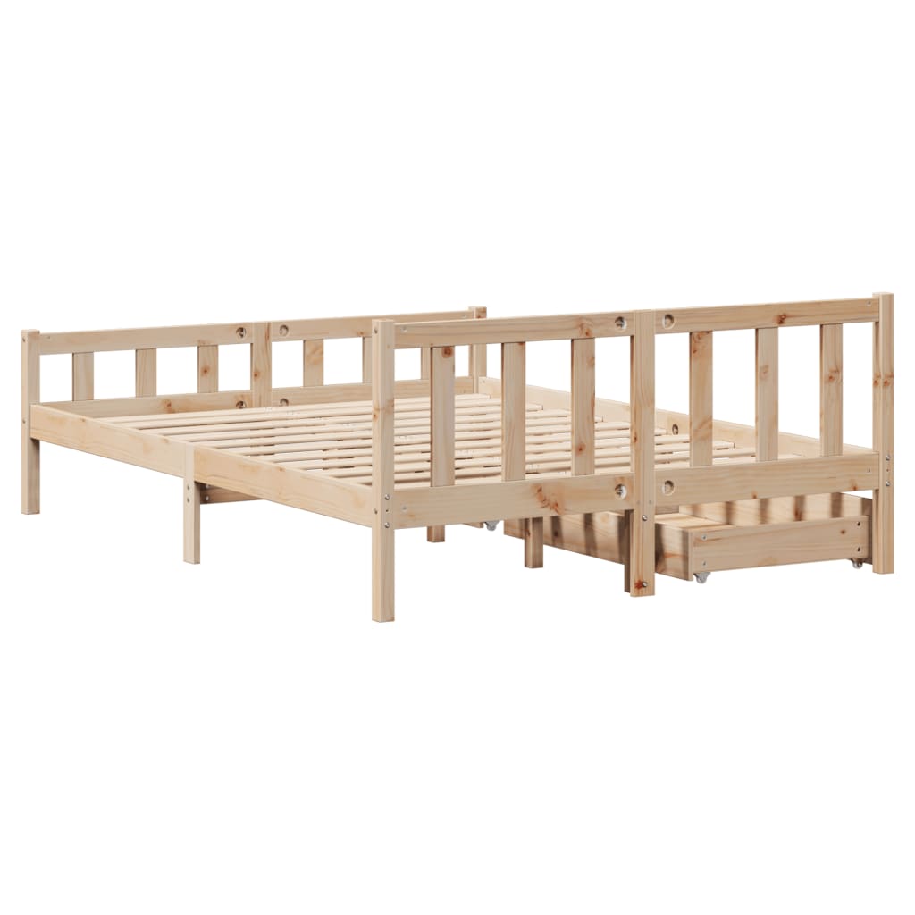 Bed Frame without Mattress 120x190 cm Small Double Solid Wood Pine