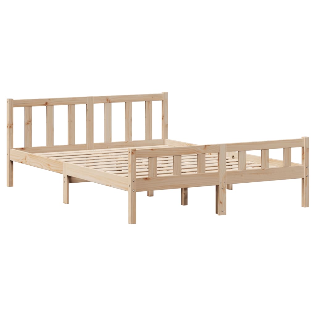 Bed Frame without Mattress 120x190 cm Small Double Solid Wood Pine