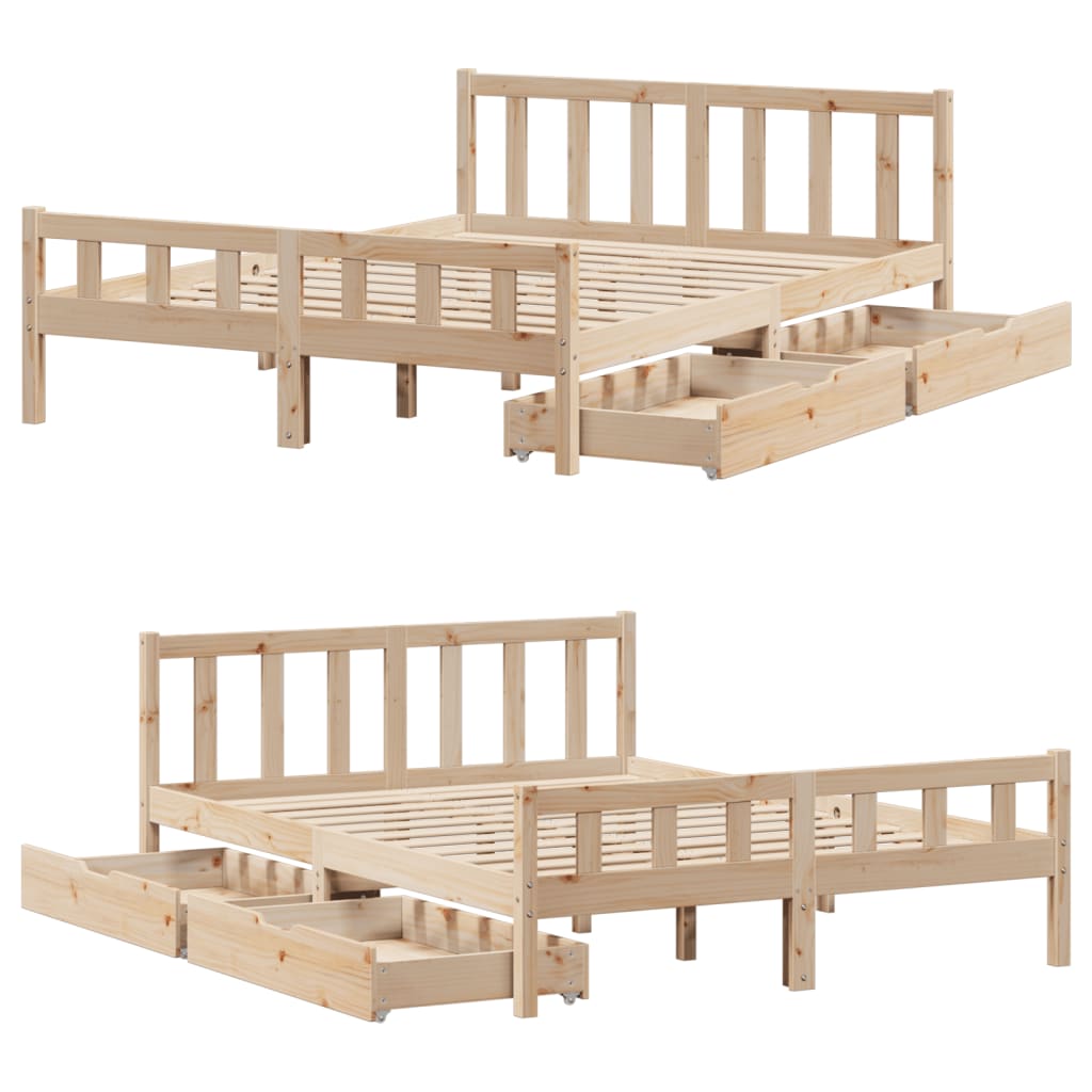 Bed Frame without Mattress 120x190 cm Small Double Solid Wood Pine