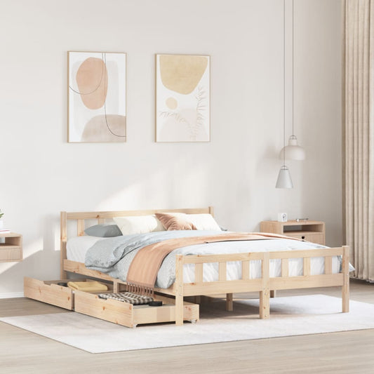 Bed Frame without Mattress 120x190 cm Small Double Solid Wood Pine