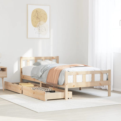 Bed Frame without Mattress 100x200 cm Solid Wood Pine