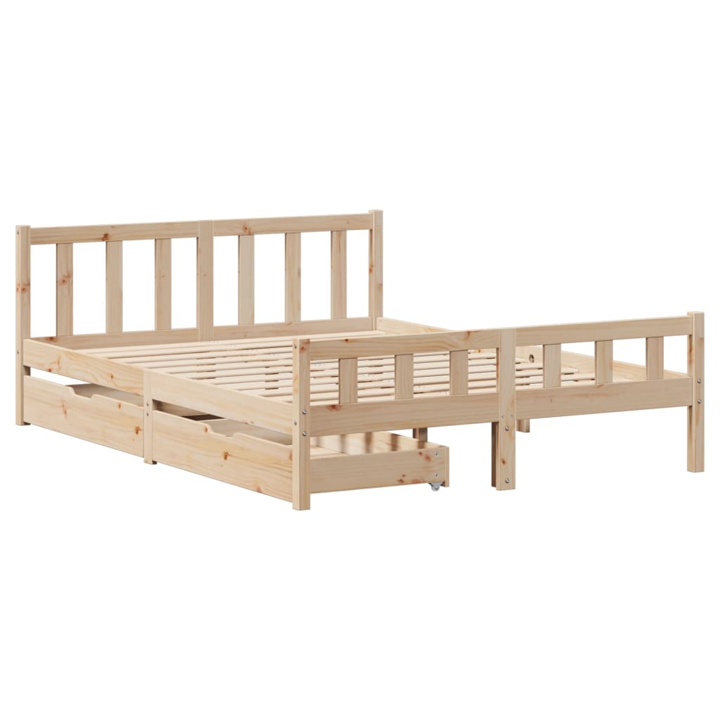 Bed Frame without Mattress 120x200 cm Solid Wood Pine