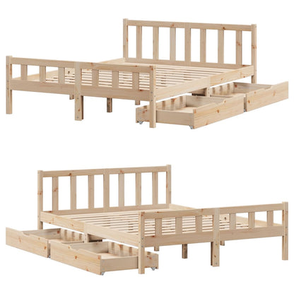 Bed Frame without Mattress 160x200 cm Solid Wood Pine