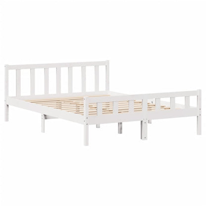 Bed Frame without Mattress White 160x200 cm Solid Wood Pine