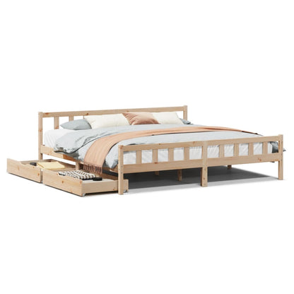 Bed Frame without Mattress 180x200 cm Super King Solid Wood Pine