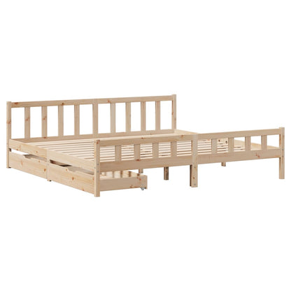 Bed Frame without Mattress 180x200 cm Super King Solid Wood Pine