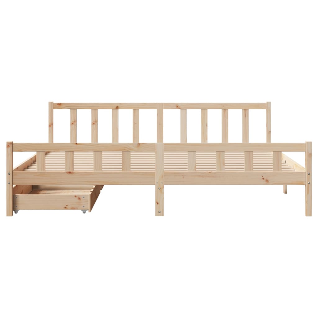 Bed Frame without Mattress 180x200 cm Super King Solid Wood Pine