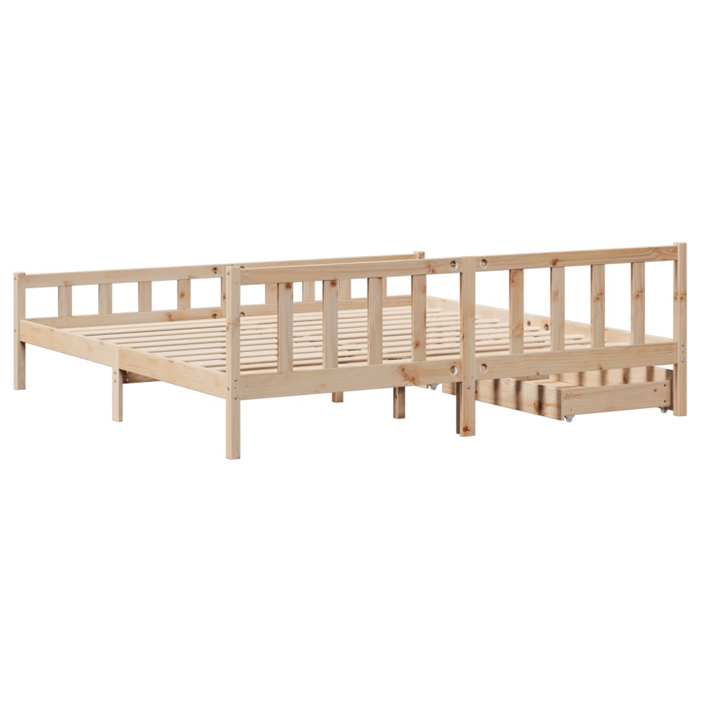 Bed Frame without Mattress 180x200 cm Super King Solid Wood Pine