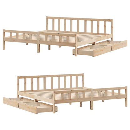 Bed Frame without Mattress 180x200 cm Super King Solid Wood Pine