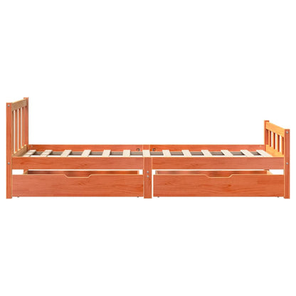 Bed Frame without Mattress Wax Brown 90x190 cm Single Solid Wood Pine