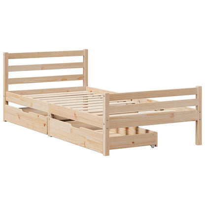 Bed Frame without Mattress 75x190 cm Small Single Solid Wood Pine