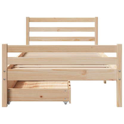 Bed Frame without Mattress 75x190 cm Small Single Solid Wood Pine