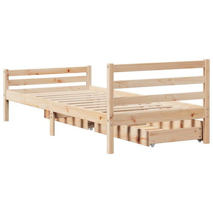 Bed Frame without Mattress 75x190 cm Small Single Solid Wood Pine