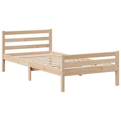 Bed Frame without Mattress 75x190 cm Small Single Solid Wood Pine