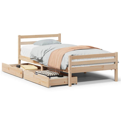 Bed Frame without Mattress 90x190 cm Single Solid Wood Pine