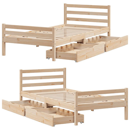 Bed Frame without Mattress 90x190 cm Single Solid Wood Pine