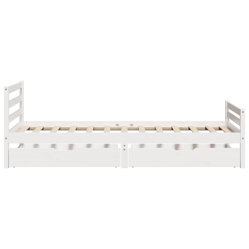 Bed Frame without Mattress White 90x190 cm Single Solid Wood Pine