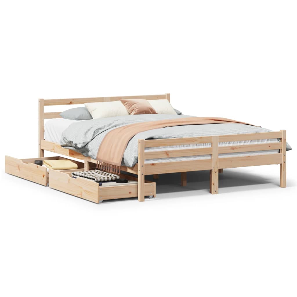 Bed Frame without Mattress 120x190 cm Small Double Solid Wood Pine