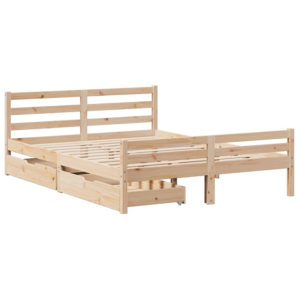 Bed Frame without Mattress 120x190 cm Small Double Solid Wood Pine