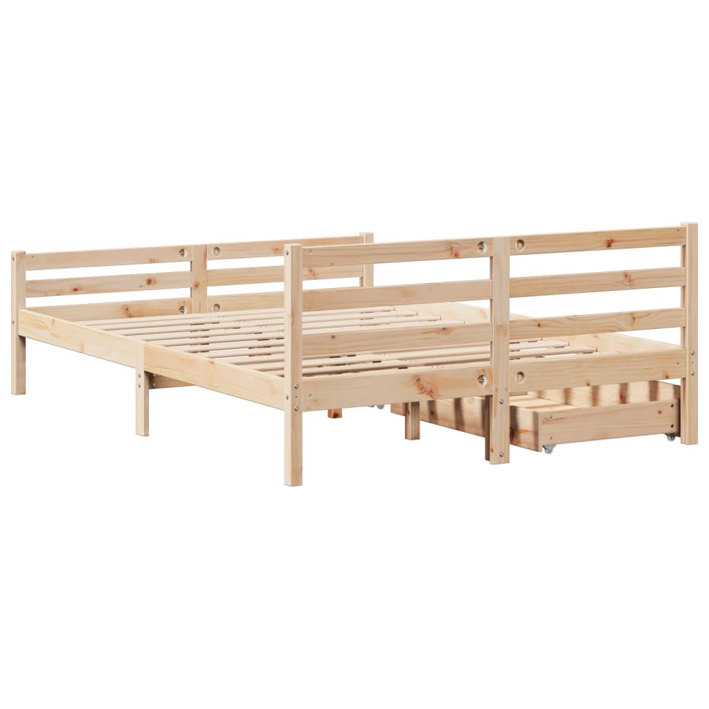 Bed Frame without Mattress 120x190 cm Small Double Solid Wood Pine